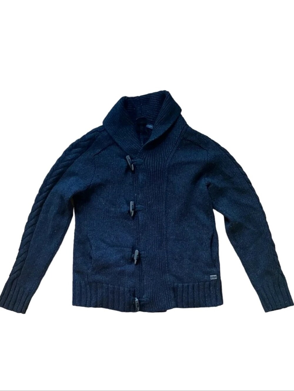 Armani Exchange Shawl Collar Toggle Closure Cardigan, Navy Blue Heather, Size M